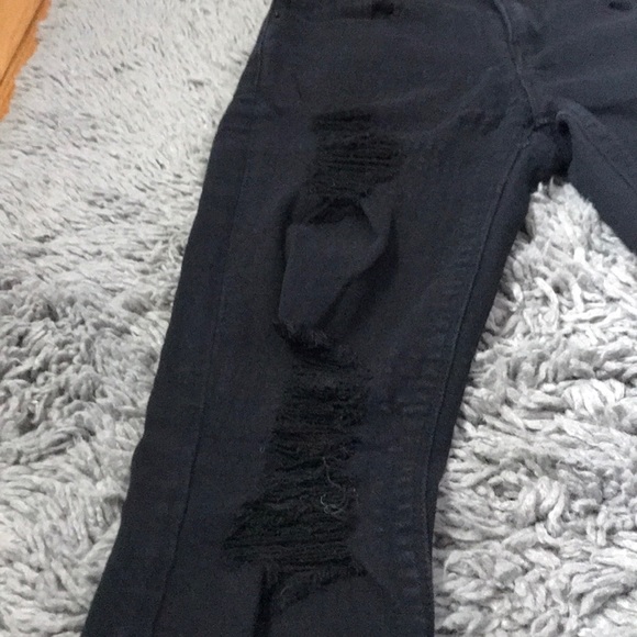 Express Black Distressed Mid Rise Jeans - Picture 3 of 8